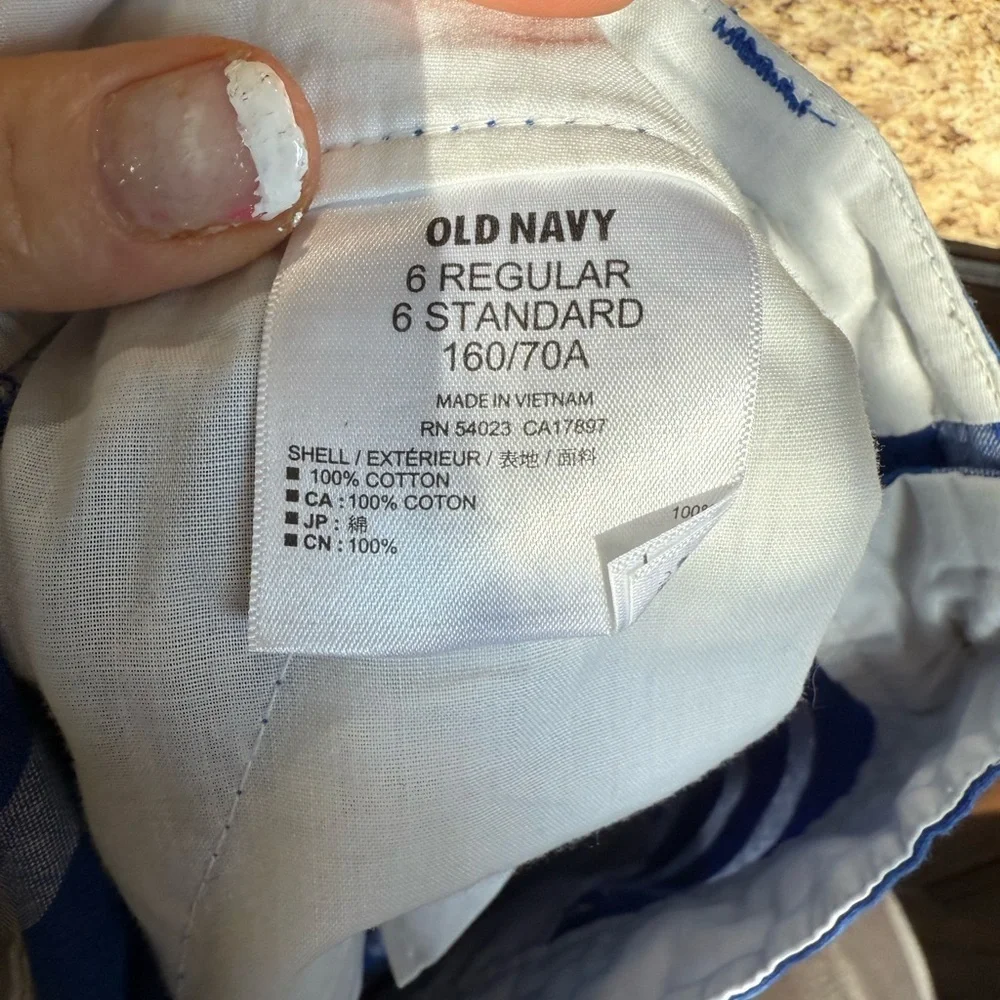 Old Navy Blue and White Striped High Waist Shorts